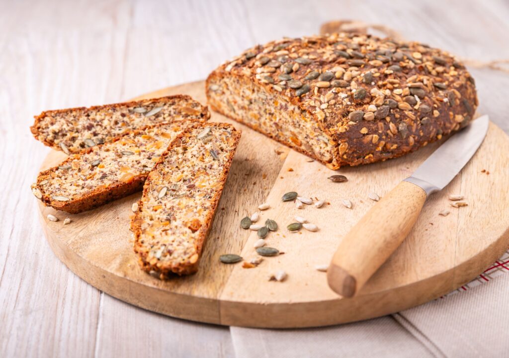 healthy paleo diet bread on cutting board